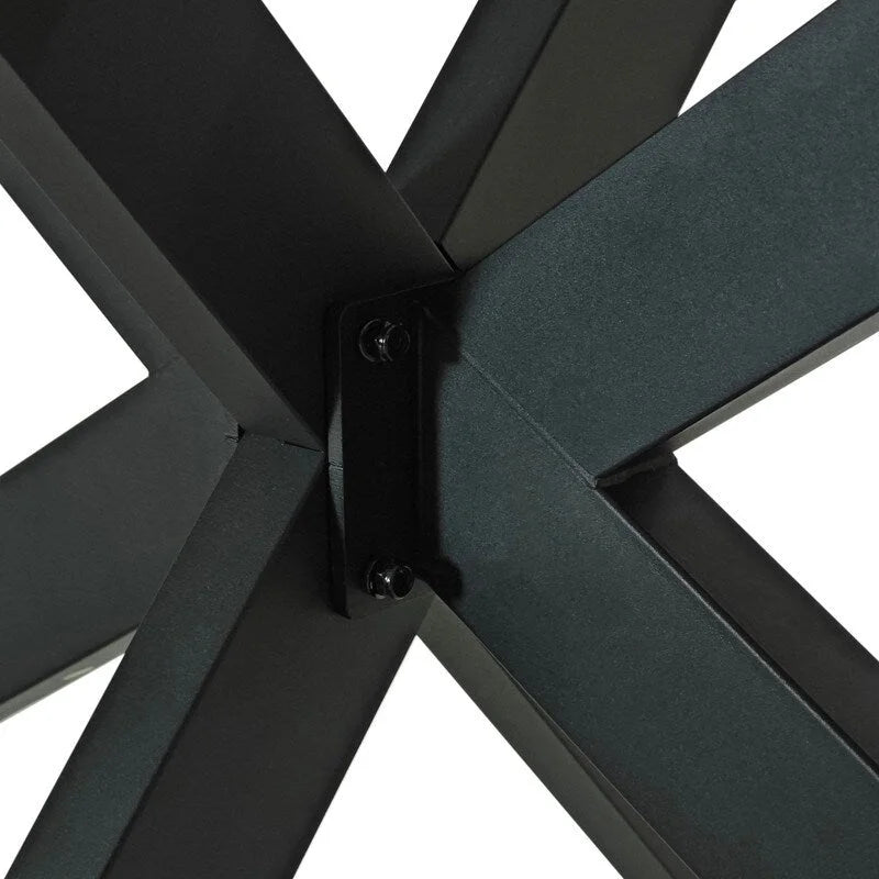 Extendable Dining Table for 4–6 with X-Cross Metal Base