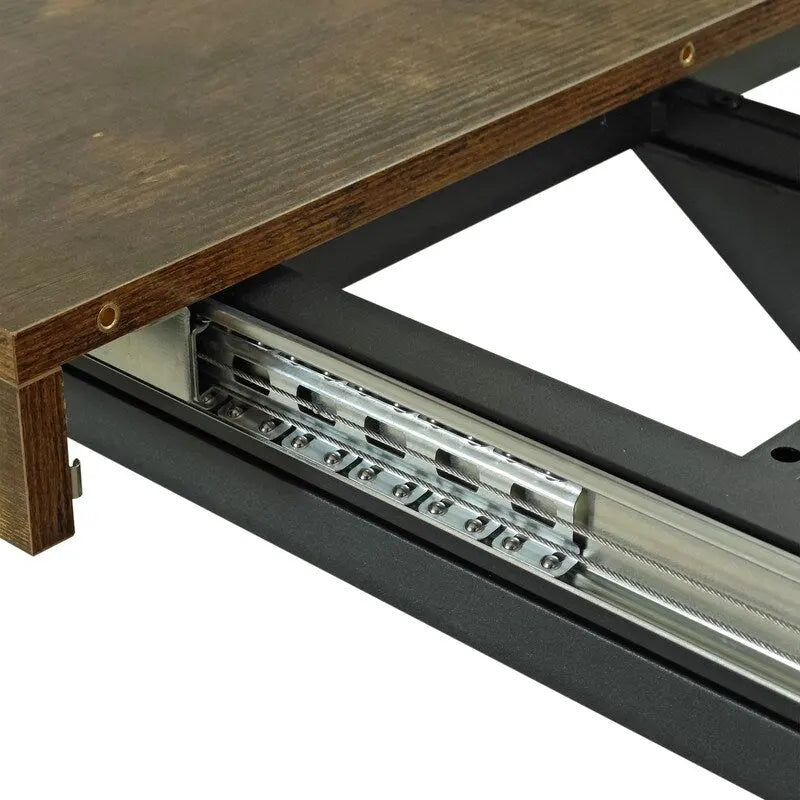 Extendable Dining Table for 4–6 with X-Cross Metal Base