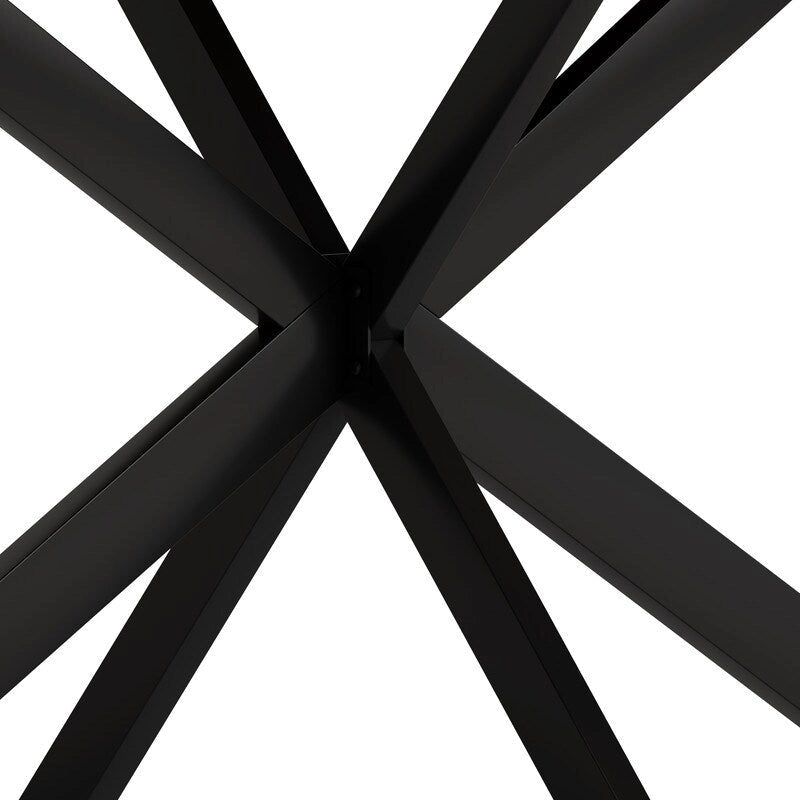 Extendable Dining Table for 4–6 with X-Cross Metal Base