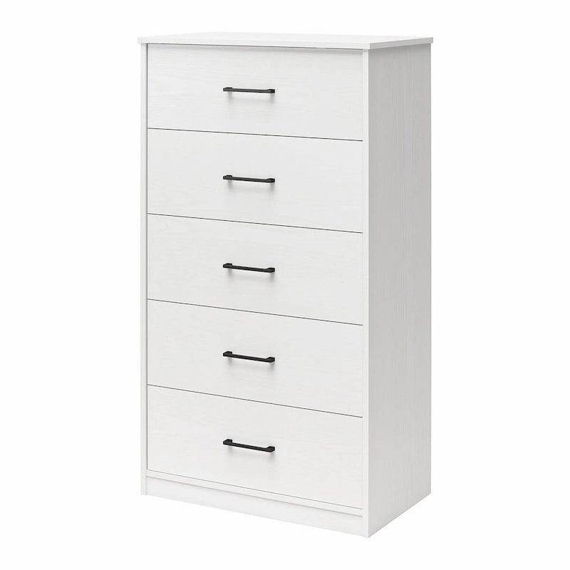 Tall 5-Drawer Dresser with Woodgrain Finish