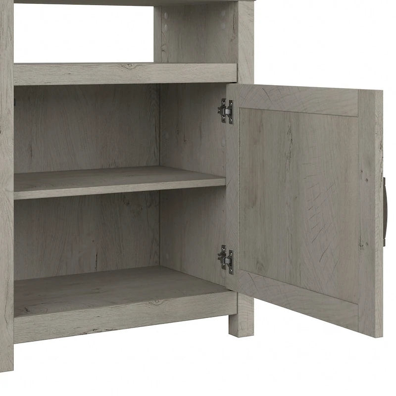 TV-Schrank im Landhausstil für 70-Zoll-Fernseher mit zwei Bücherregalen