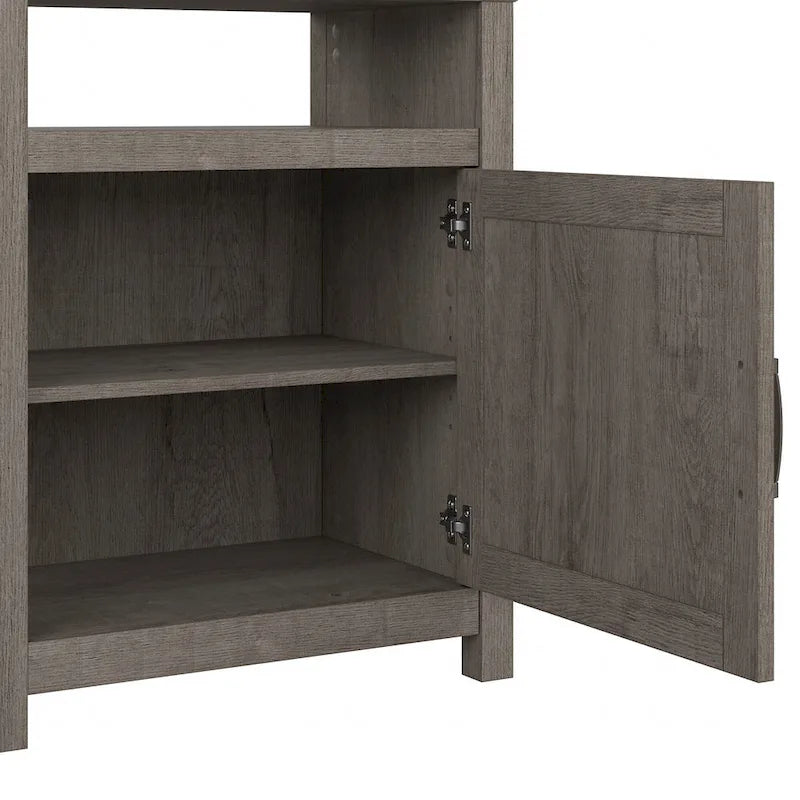 TV-Schrank im Landhausstil für 70-Zoll-Fernseher mit zwei Bücherregalen