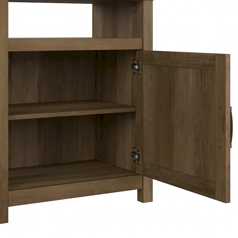 TV-Schrank im Landhausstil für 70-Zoll-Fernseher mit zwei Bücherregalen